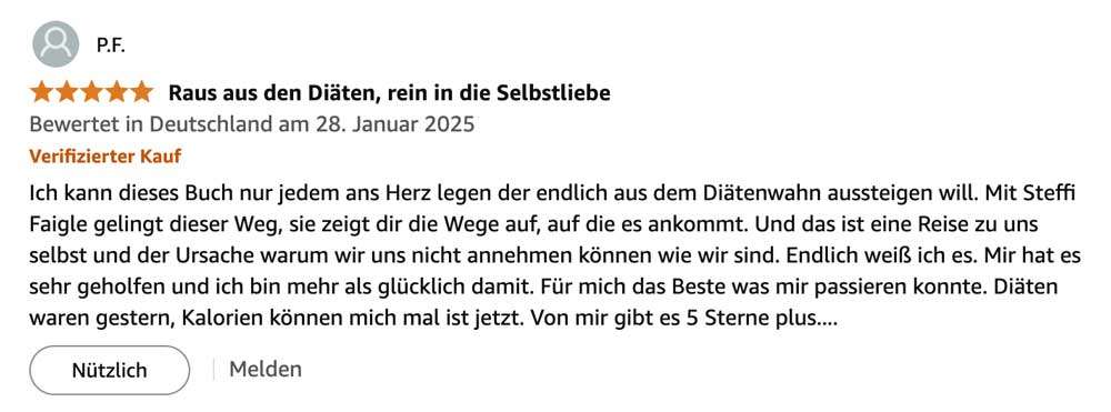Kalorien können mich mal - Amazon Bewertung