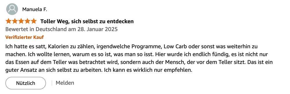 Kalorien können mich mal - Amazon Bewertung