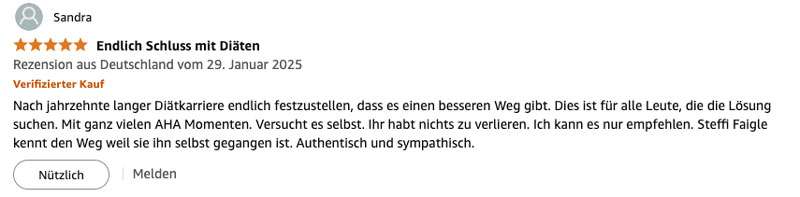 Kalorien können mich mal - Amazon Bewertung