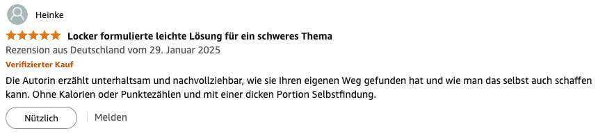 Kalorien können mich mal - Amazon Bewertung