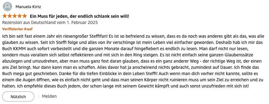 Kalorien können mich mal - Amazon Bewertung